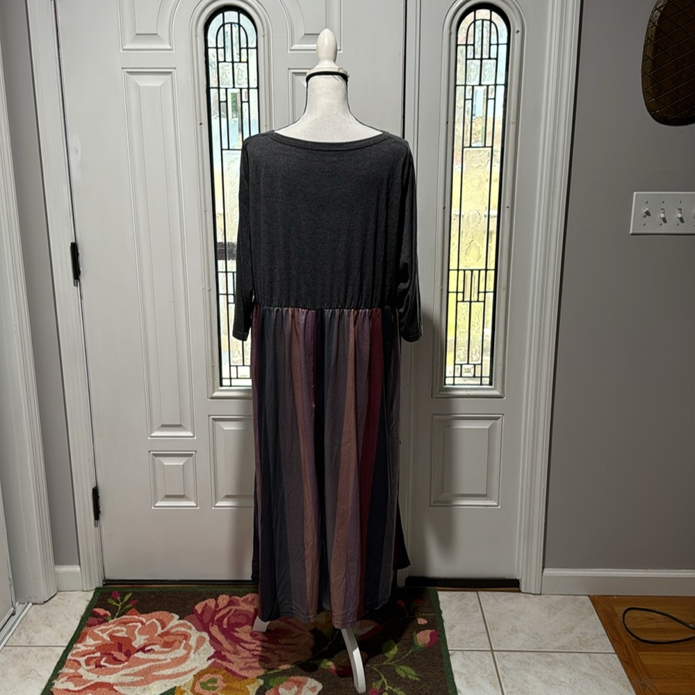 Bloomchic Solid Patchwork Pocket Striped Flutter … - image 4